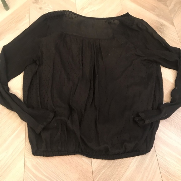 Tryb Black Long Sleeve Wrap Shirt Small - Picture 2 of 4